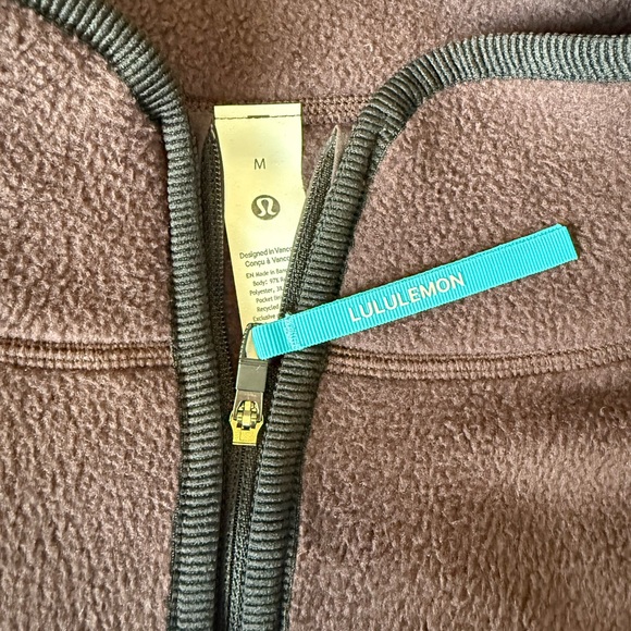 NWT lululemon Tumbled Fleece Full-
Zip Jacket in Sequoia brown / Black trim - M - Picture 8 of 10